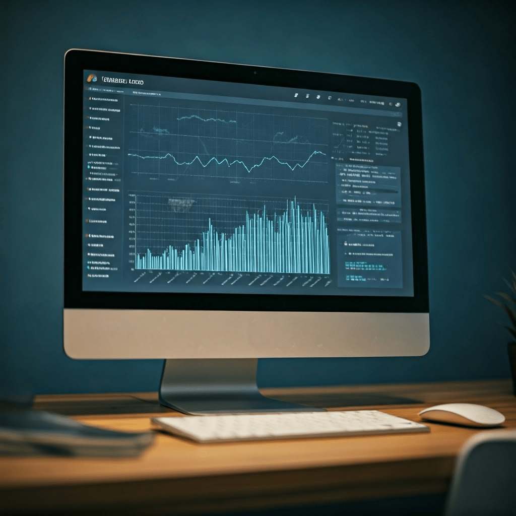 Computer screen with SEO website ranking data