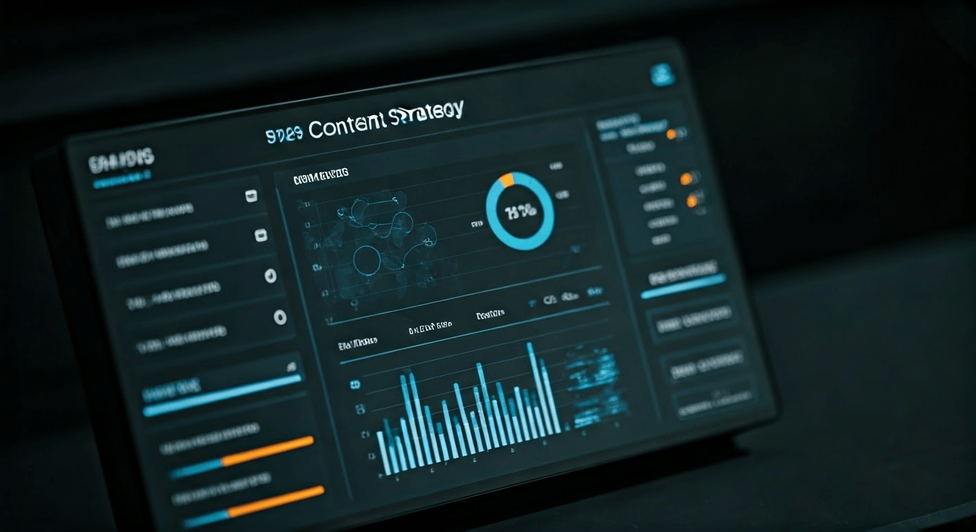 Digital dashboard of KPIs for content strategy.