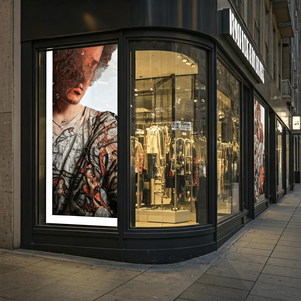 Storefront with visual content